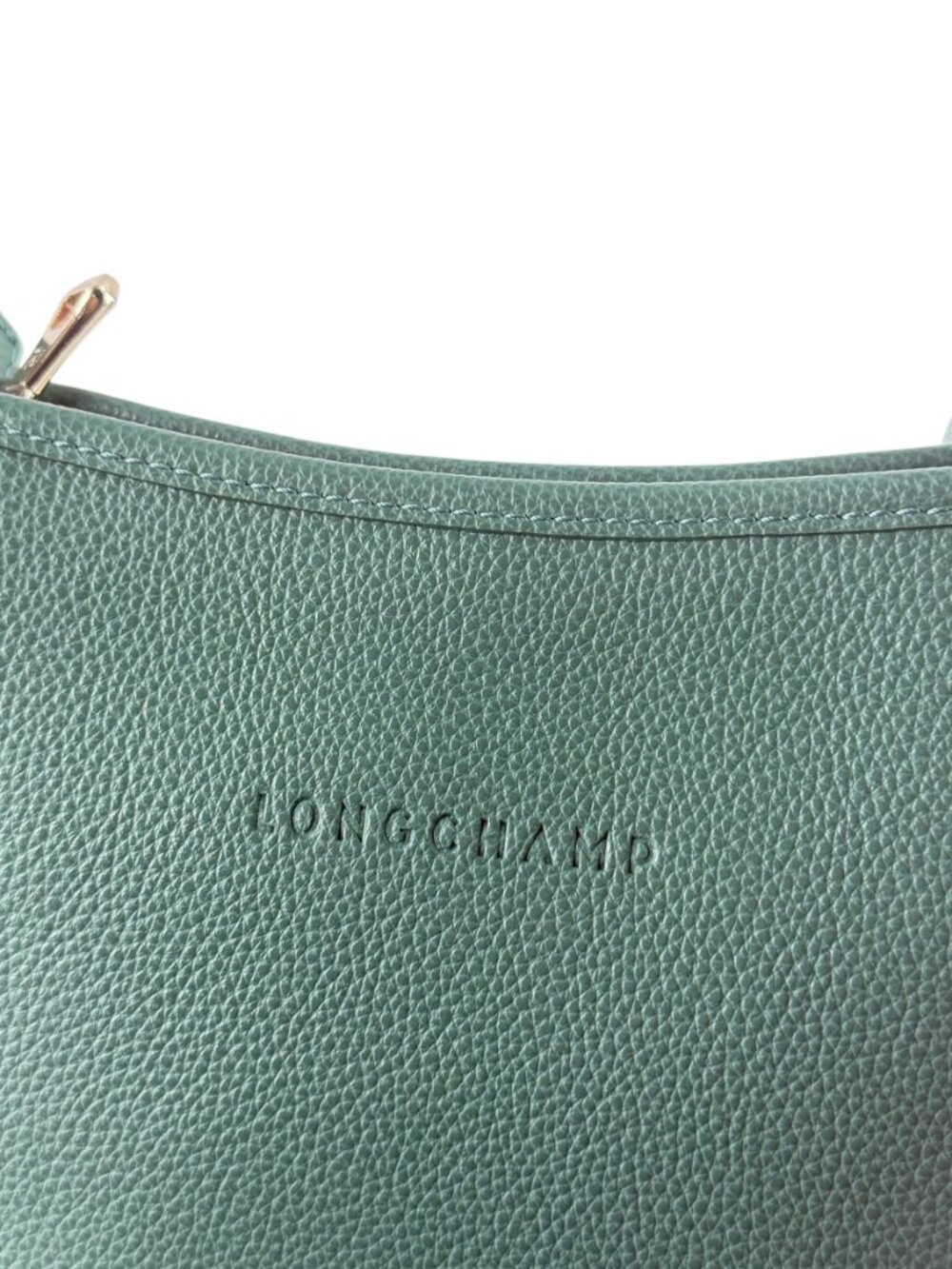 LONGCHAMP Le Foulonne Teal Leather Small Crossbody Shoulder Bag Made in France - Picture 6 of 15